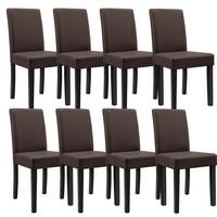 POLSTERSTÜHLE (8er-Set) - Braun, Holz (42/90/48cm) - [en.casa]
