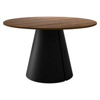 ESSTISCH Calma 120 - Nussbaumfarben/Schwarz, Holzwerkstoff/Metall (120/120/76cm) - MIRJAN24