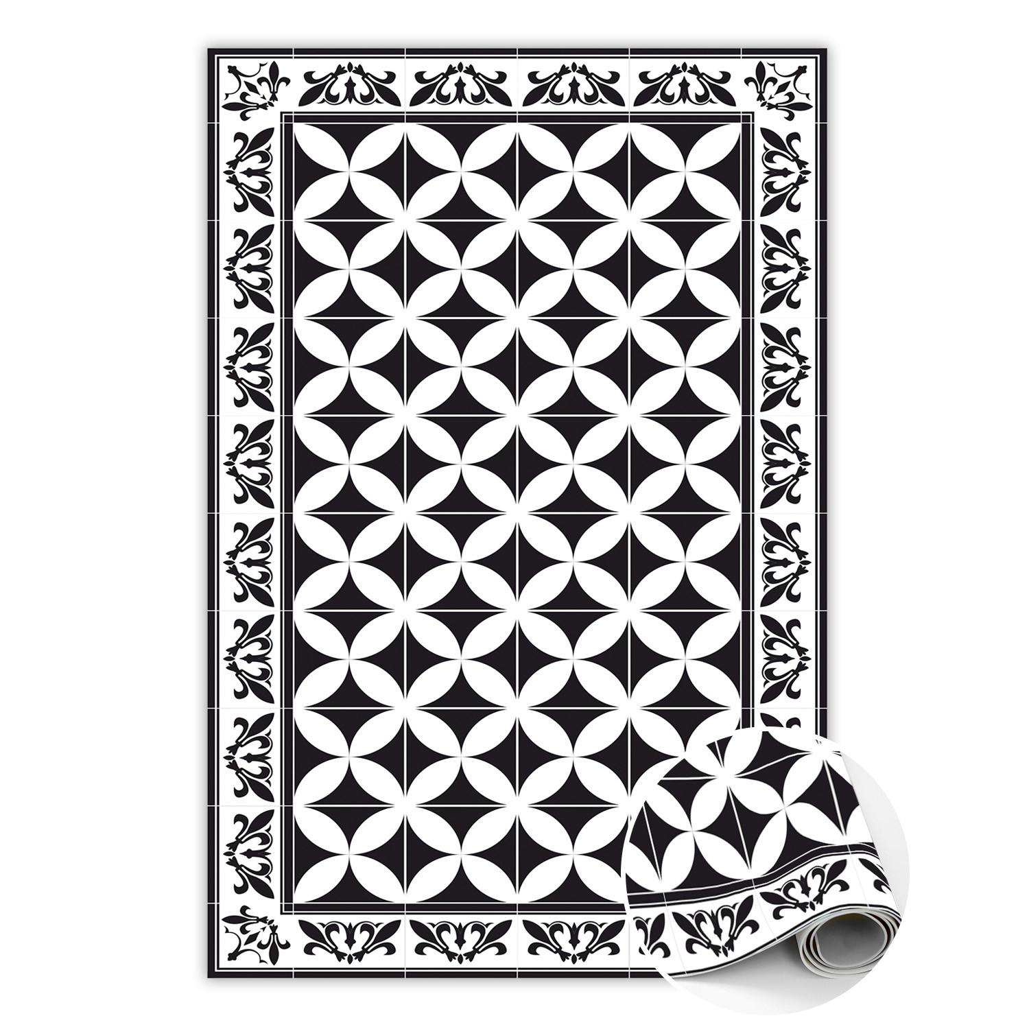 VINYL TEPPICH 150x225 cm Spanische Kacheln - Schwarz/Weiß, Kunststoff (150/225cm) - TULUP
