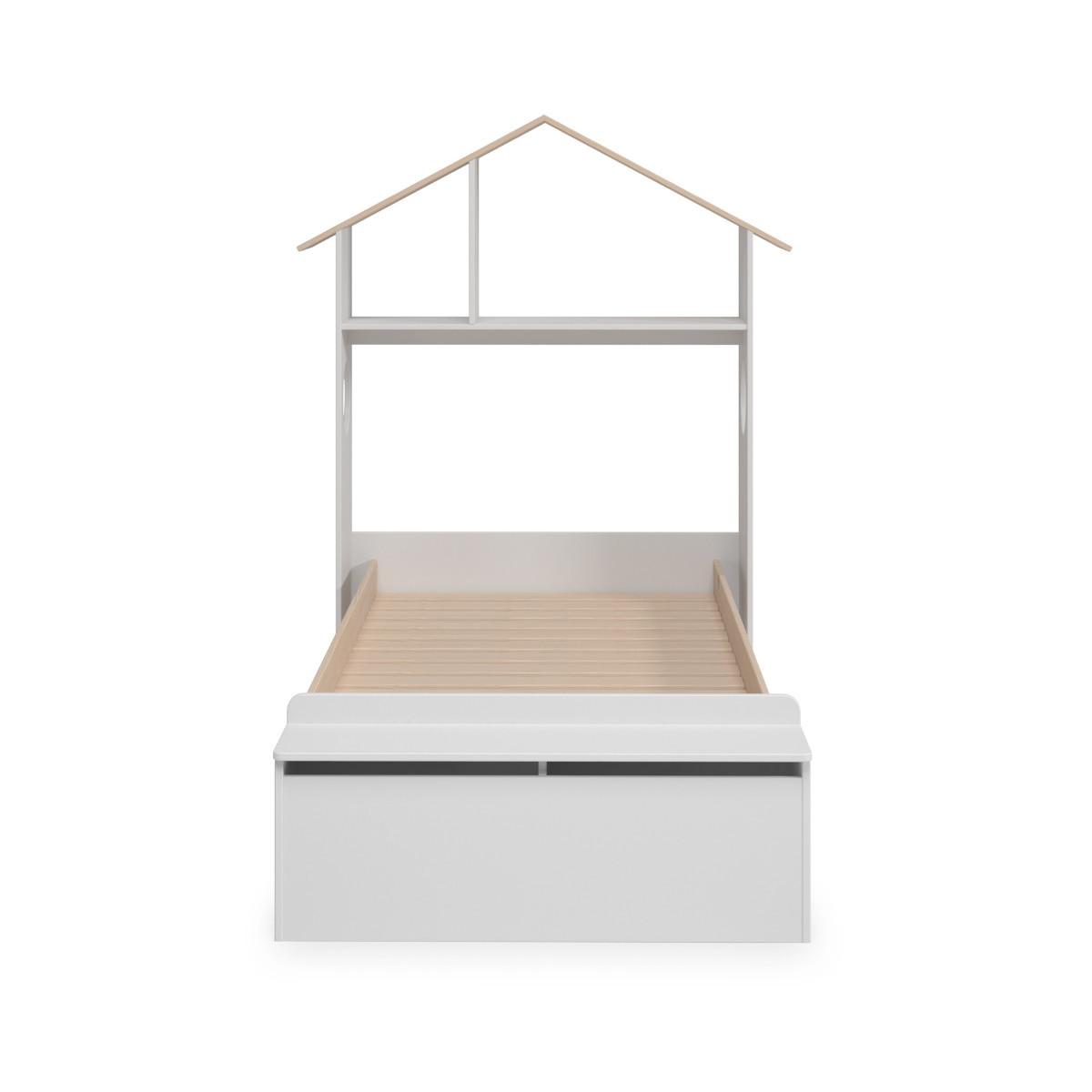 KINDERBETT Odessa Weiß 216/128/153 cm - Weiß, Holz (90/190cm) - Calicosy