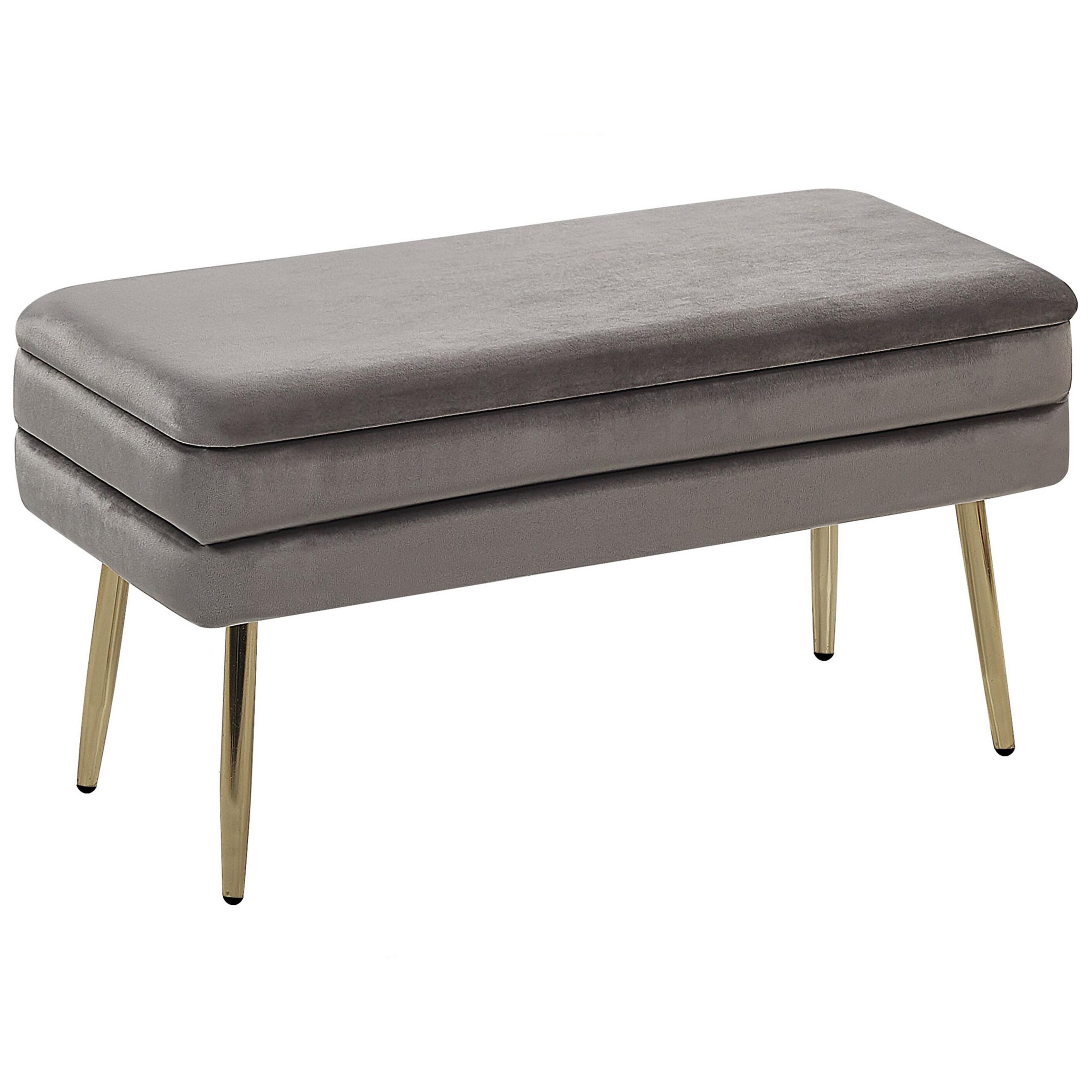 TRUHENBANK Grau Durham - Grau, Textil (79/43/37cm) - Beliani