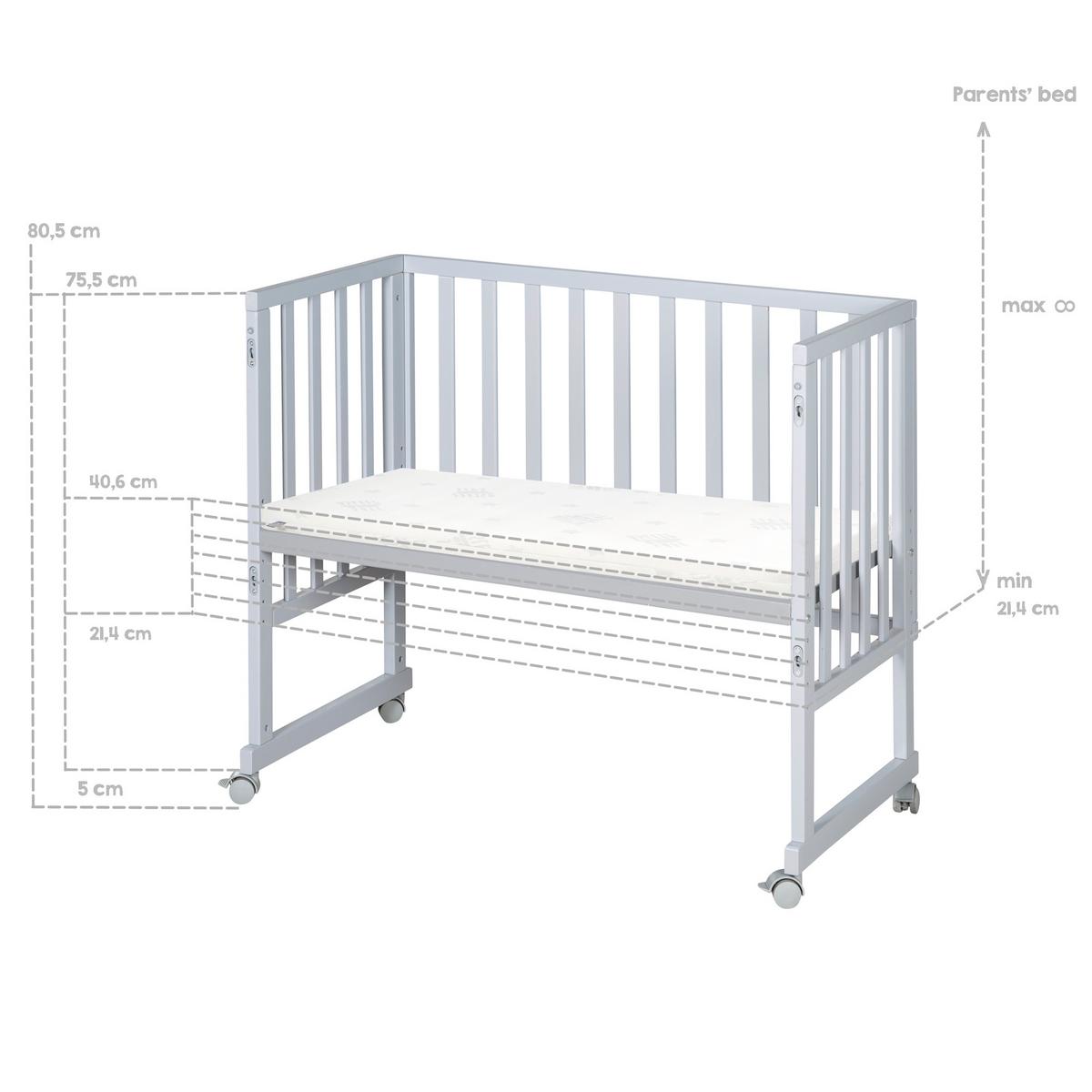 BEISTELLBETT roba Style grau 3in1 Set 90 x 45 cm - Taupe, Holzwerkstoff (45/90cm) - Roba