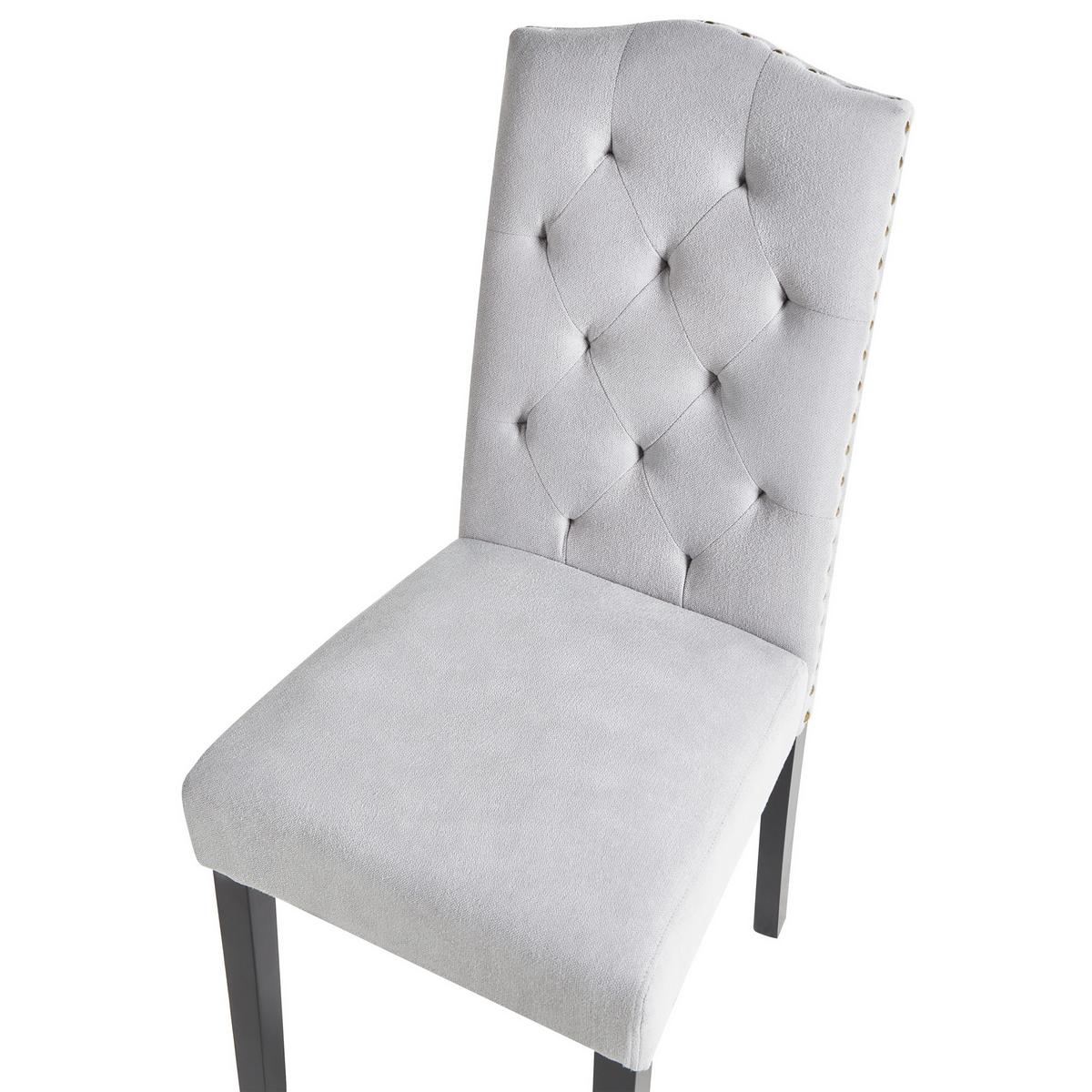 ESSZIMMERSTUHL 2er-Set Polsterbezug Grau Shirley - Grau, Holz/Textil (46/103/60cm) - Beliani