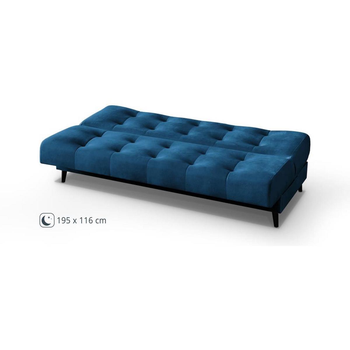 3-SITZER Schlafsofa Nancy dunkelblau - Dunkelblau, Holz/Textil (220/89/93cm) - Beautysofa