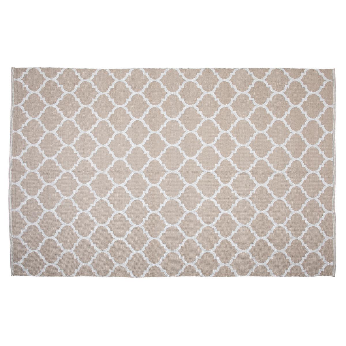 KURZFLOR-OUTDOOR-TEPPICH Aksu 200/140 cm - Weiß, Kunststoff (140/200cm) - Beliani