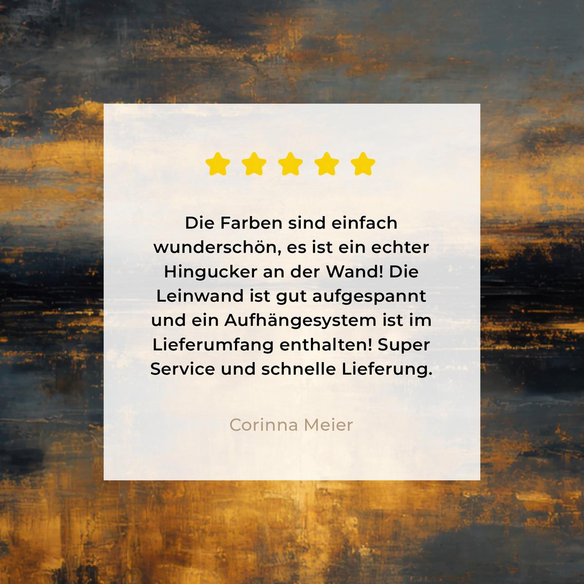 LEINWANDBILD Goldene Reflexion auf dem Wasser Wanddeko Schlafzimmer 60x90 cm - Anthrazit, Textil (60/90cm) - MuchoWow