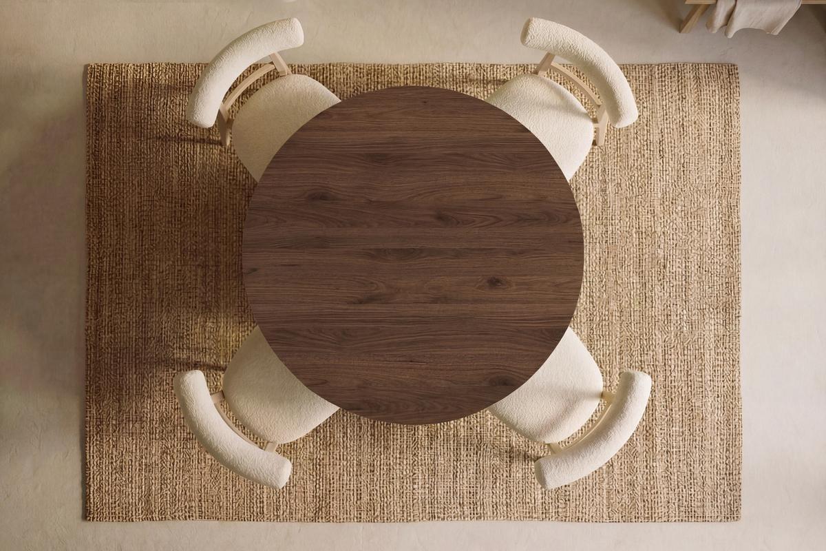 ESSTISCH Lunda rund ausziehbar verlängerbar, Wallnuss Dunkelbraun 120/120/76 cm - Walnussfarben/Schwarz, Holzwerkstoff (120/120/76cm) - WFL GROUP