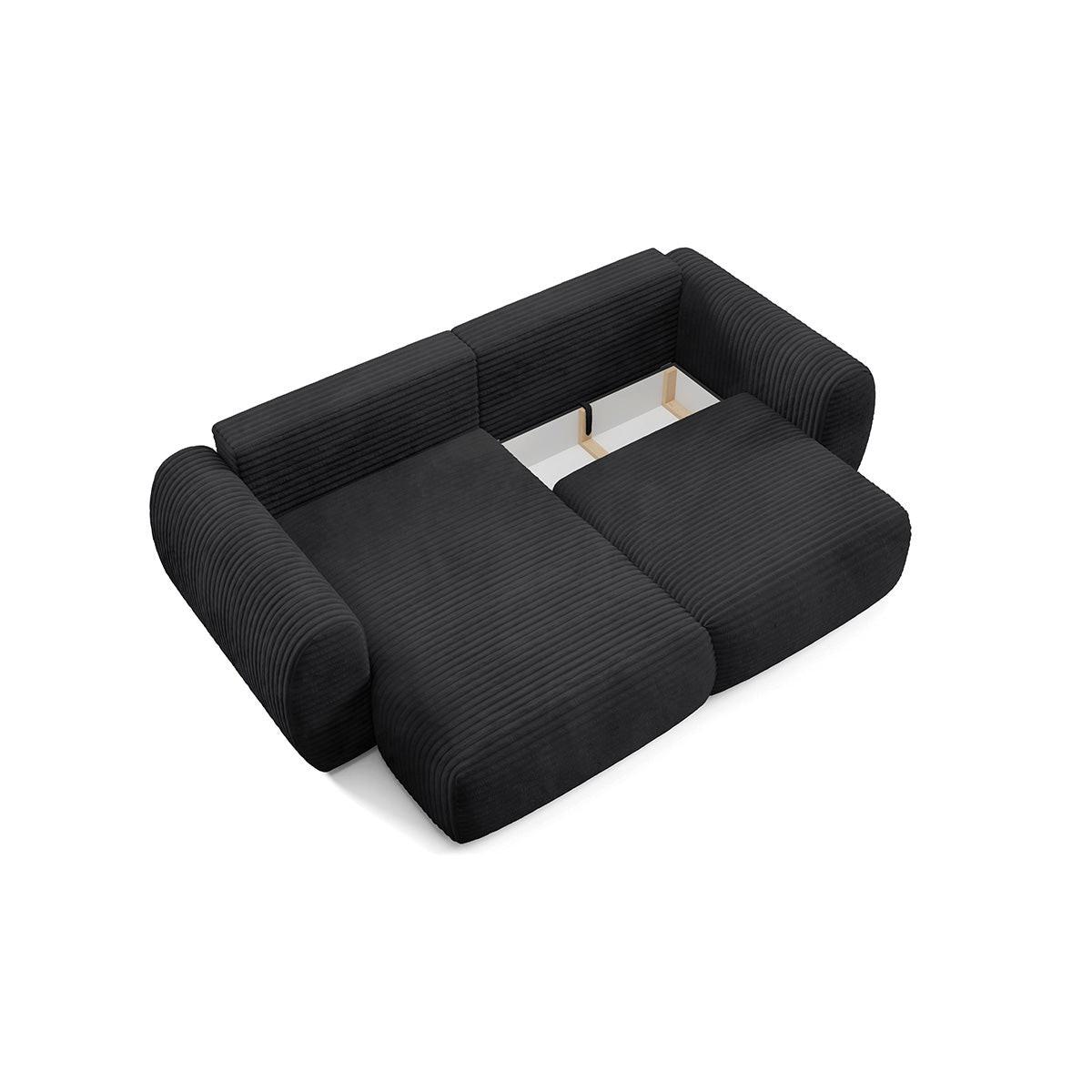 ECKSOFA Camilla 3 Sitzplätze Schwarz - Schwarz, Holz (270/165cm) - Petits-meubles