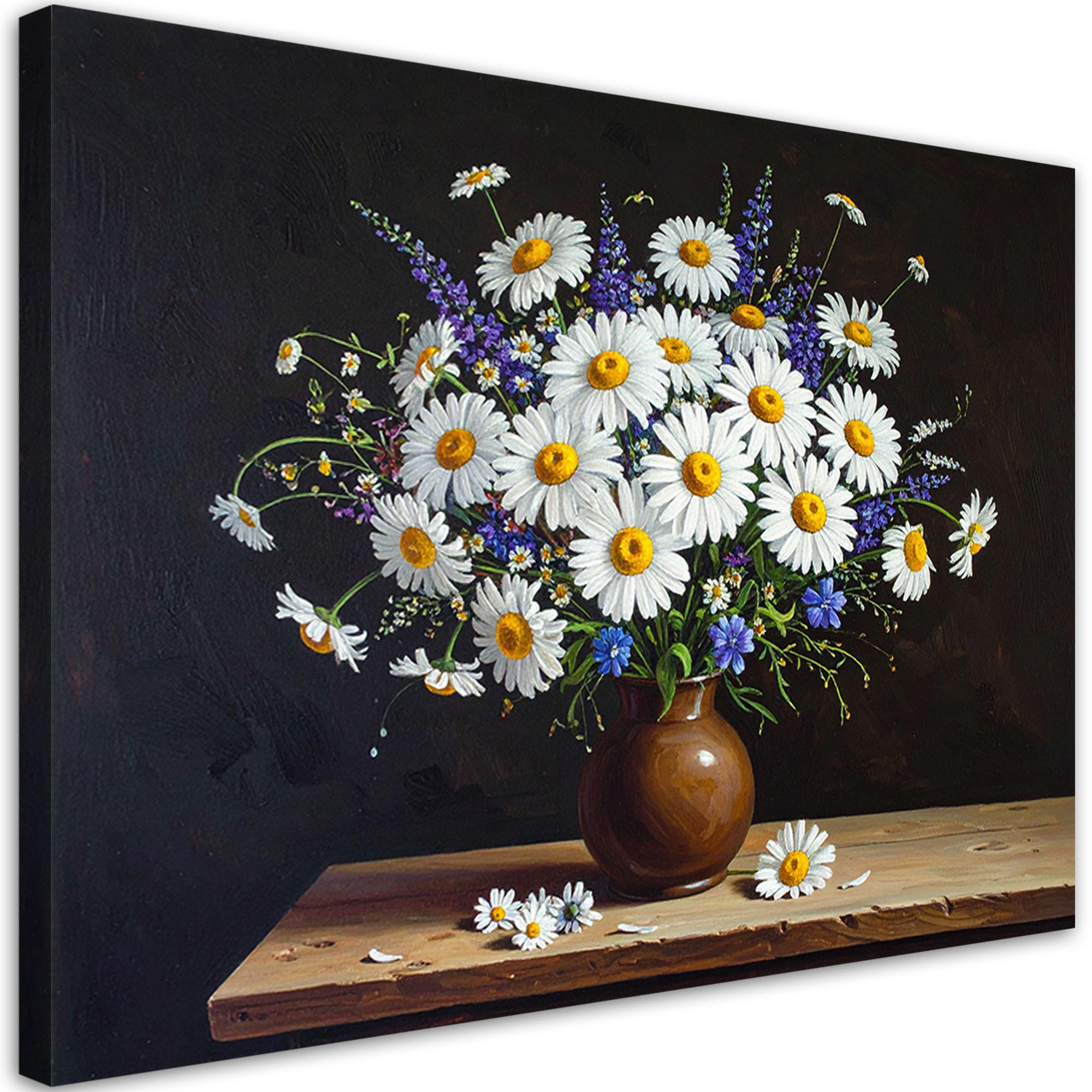LEINWANDBILD Blumen 120x80cm - Weiß, Textil (120/80cm) - Feeby