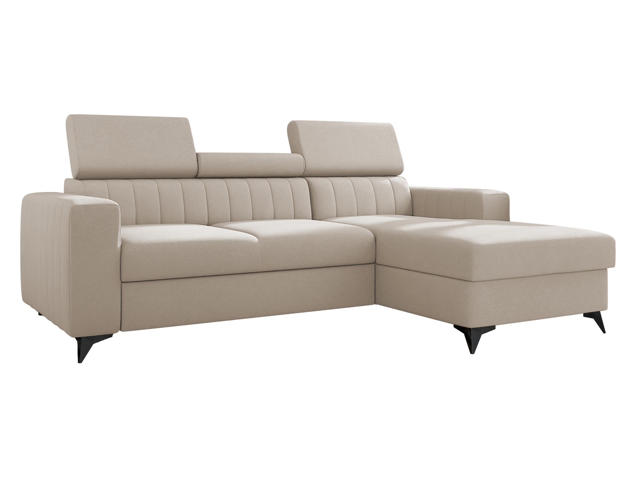ECKSOFA Milano, Seite: Rechts 2R+LC - Beige/Schwarz, Holz/Textil (236/172cm) - MIRJAN24