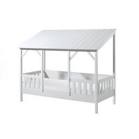 HAUSBETT Katinka 214x174x105 aus Massivholz+MDF in Weiß - Weiß, Holz (90/200cm) - 58aufmkessel