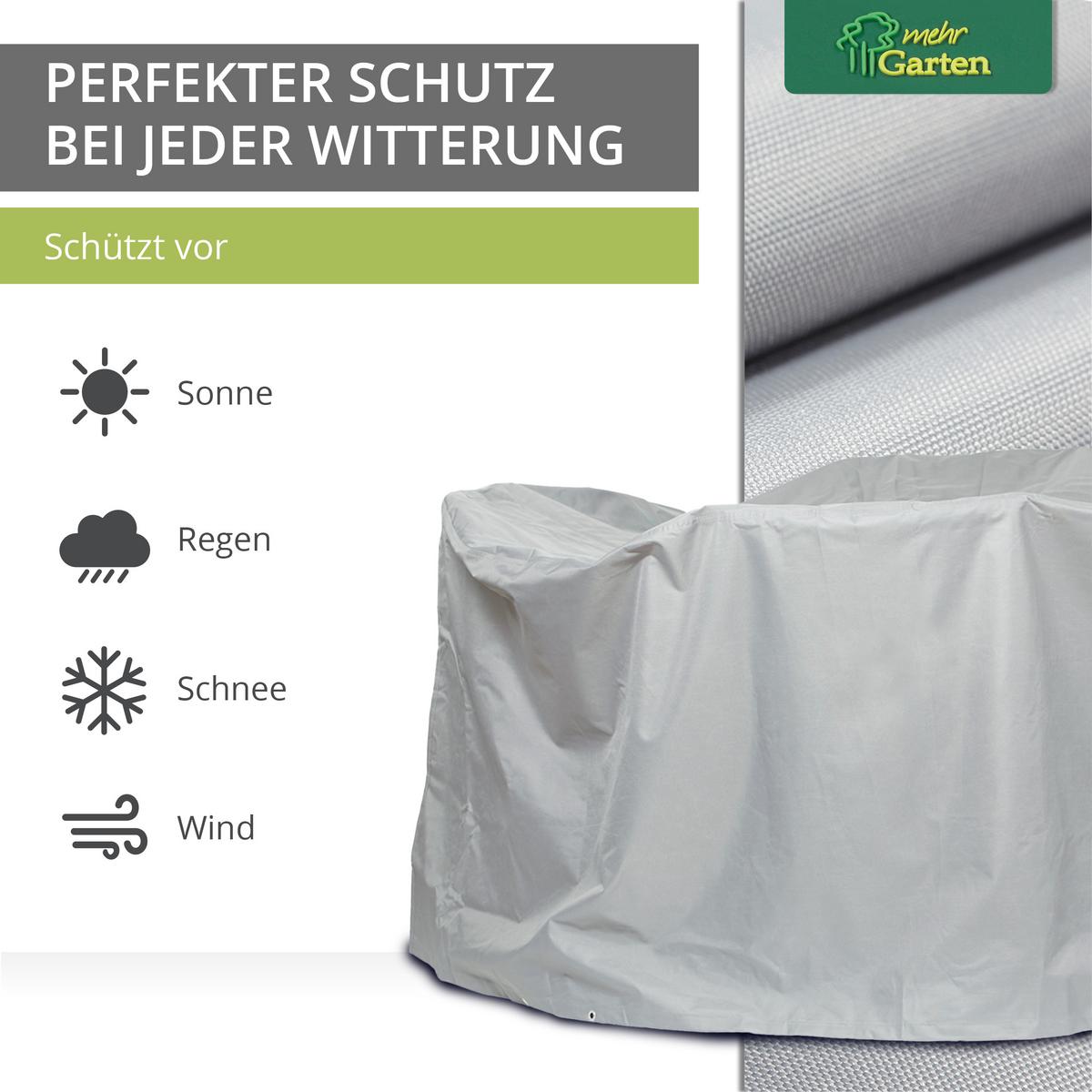 SCHUTZHÜLLE für Sitzgruppe rund SHP-60012 - Grau, Kunststoff (200/94/1cm) - mehr Garten