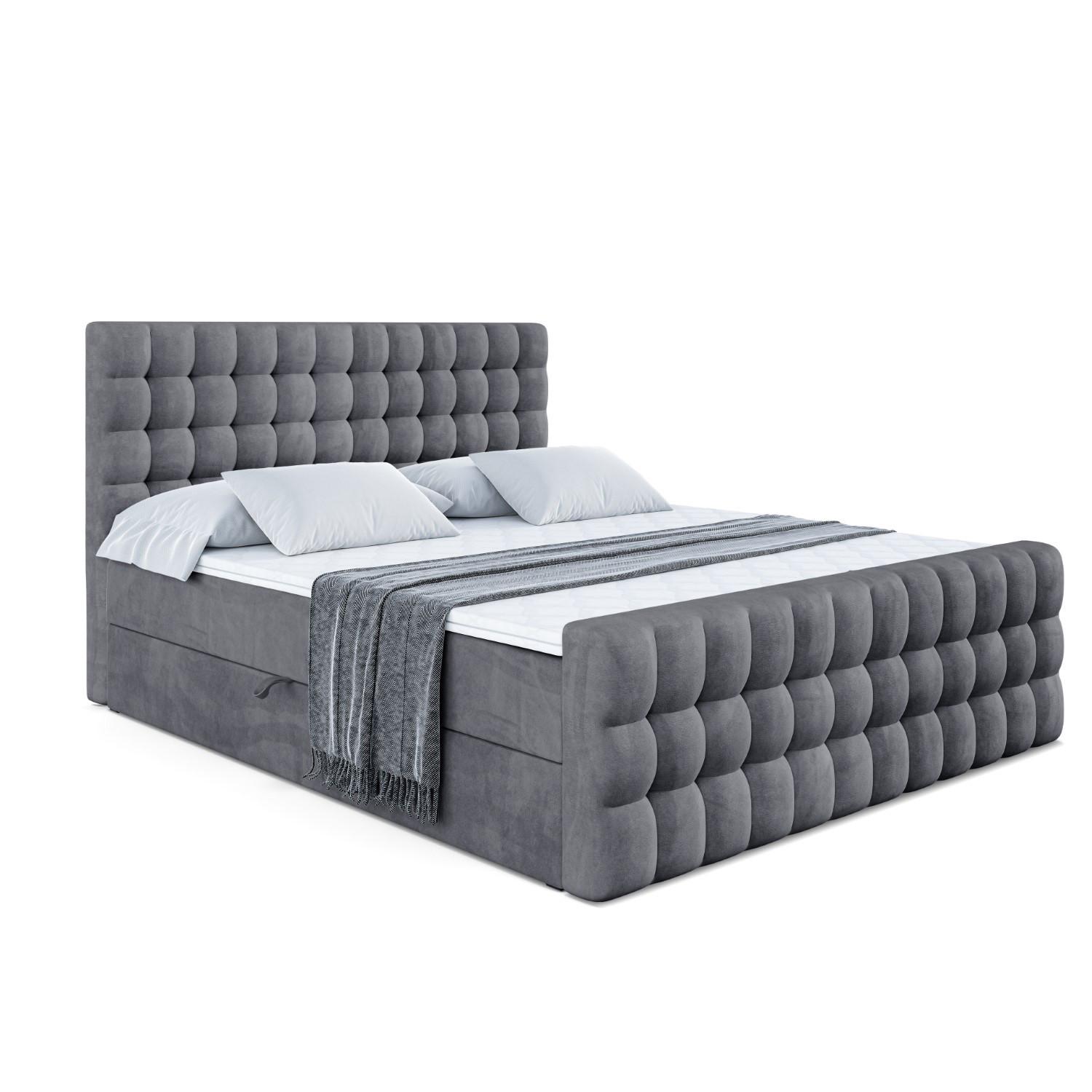 BOXBETT VIONE-Z - 140 x 200 - H4 - Dunkelgrau - Dunkelgrau, Holzwerkstoff (140/200cm) - ALTDECOR