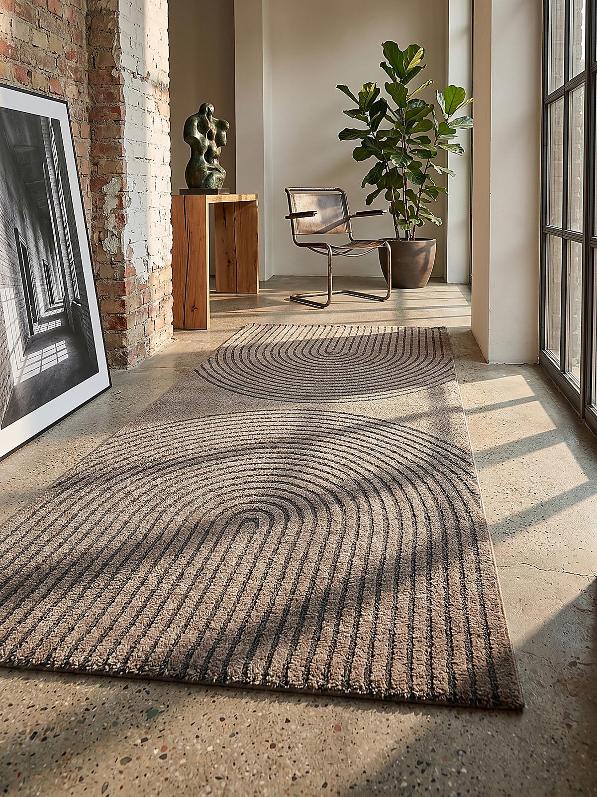 TEPPICHLÄUFER Geometrisch MUOTA Polypropylen Braun 80 x 150 cm - Braun, Textil (80/150cm) - KADIMA DESIGN
