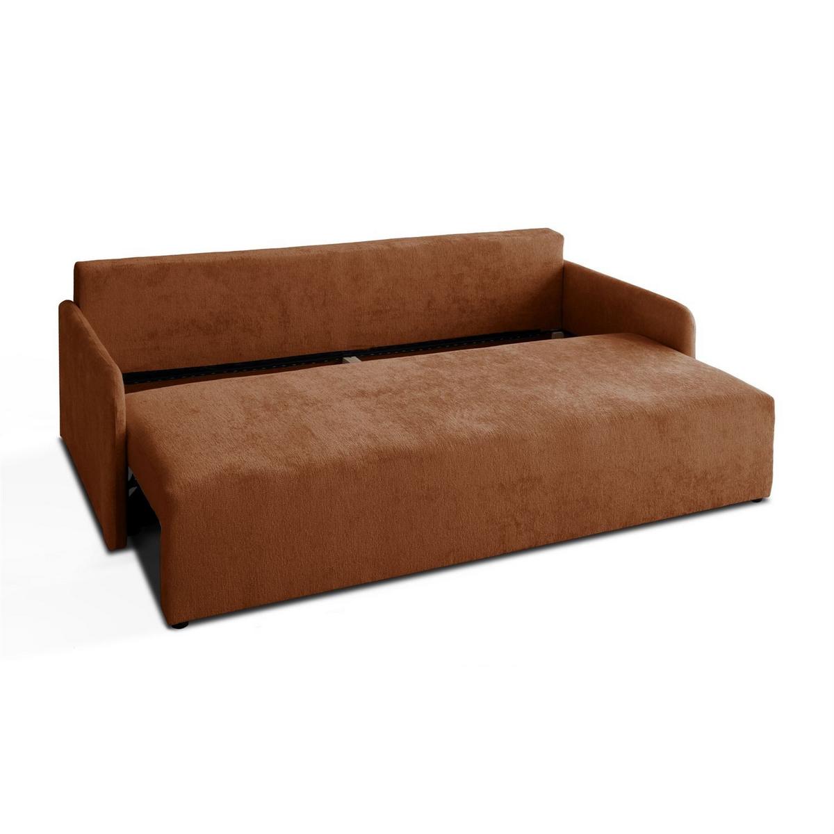 SOFA NUBO mit Schlaffunktion und Bettkasten Harmony 52 - Orange, Textil (205/91/86cm) - Lookway