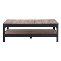 COUCHTISCH aus schwarzem Metall und Holz - L117cm - Schwarz, Holzwerkstoff (67/60/40cm) - Calicosy