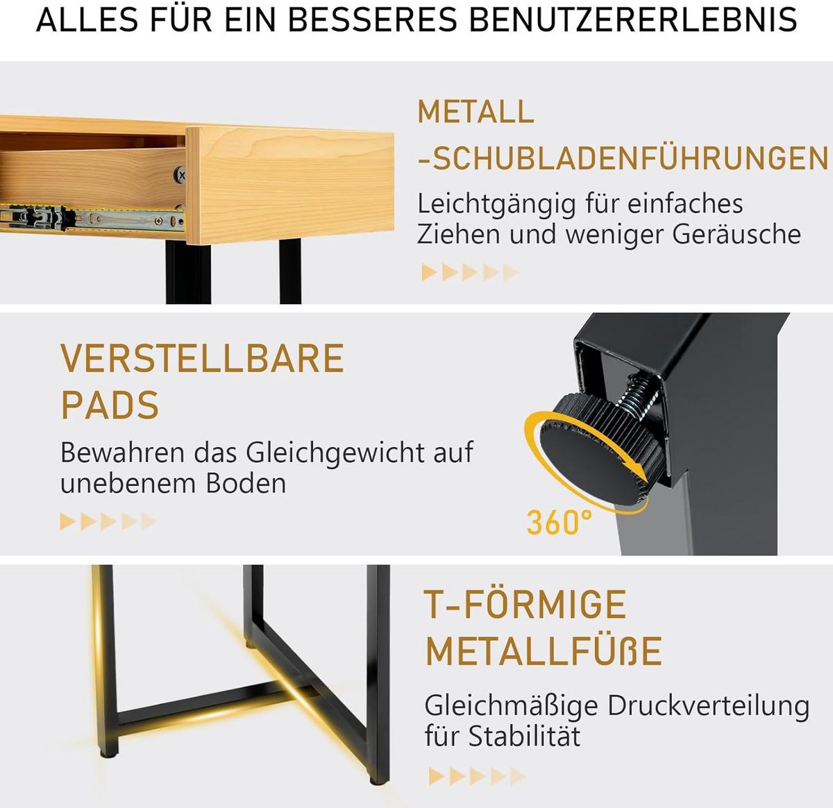 SCHREIBTISCH 75cm Holz - Rot, Holz (55/120/75cm) - COSTWAY