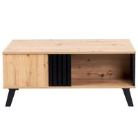 COUCHTISCH Holz- und Schwarzeffekt 100/60/43 cm - Weiß, Holzwerkstoff (100/60/43cm) - Urban Meuble