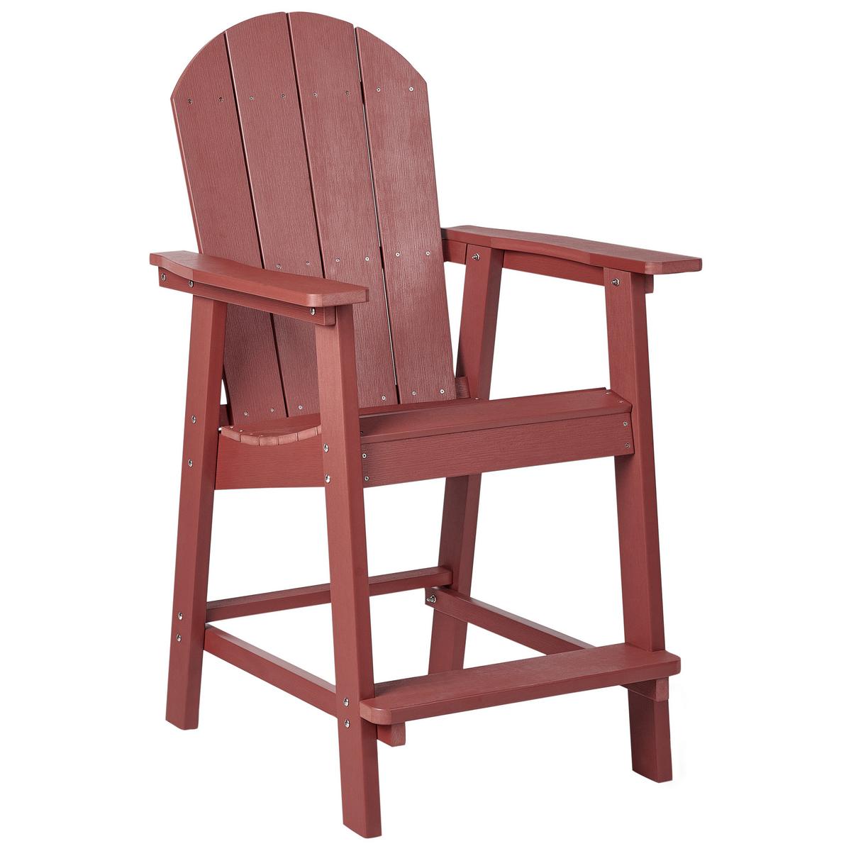 BISTRO-SET 2-Sitzer Rot Adirondack - Rot, Kunststoff - Beliani