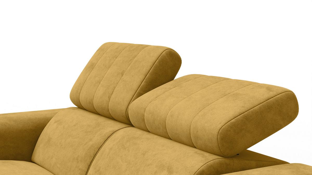 RELAXSOFA NORDEL 2-Sitzer, senfgelb - Gelb/Schwarz, Holz/Textil (150/80/105cm) - Wozimo