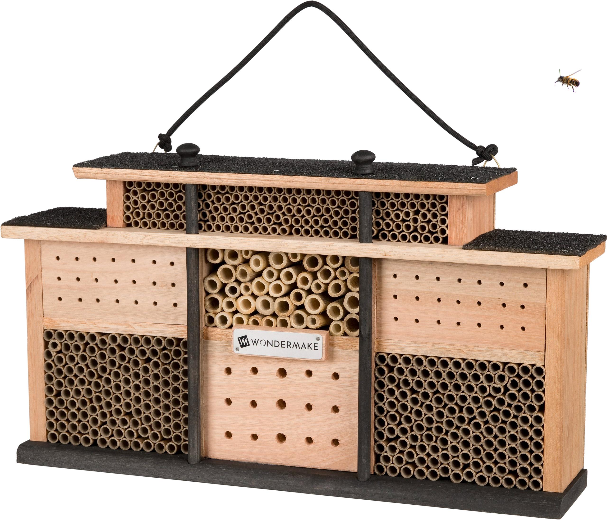 INSEKTENHOTEL aus Holz mit 7 Zimmern, hängend - Braun, Holz (48/27/10.5cm) - WONDERMAKE
