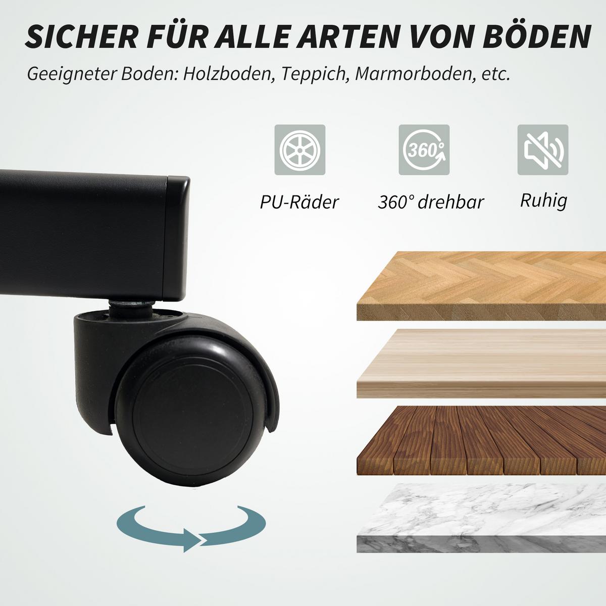 BÜROSTUHL mit Massagefunktion, Ergonomischer Schreibtischstuhl mit Liegefunktion - Grau, Kunststoff (64/120/69cm) - HOMCOM