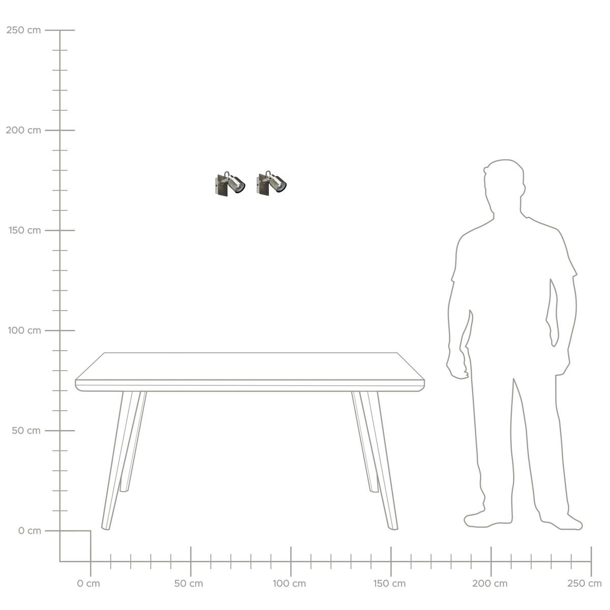 WANDLEUCHTE 2er-Set Bonte 5/10/10 cm - Silberfarben, Metall (10/10/5cm) - Beliani