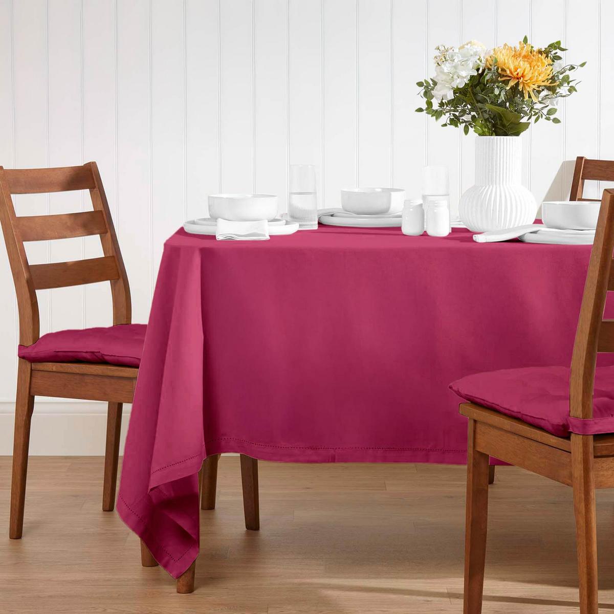 TISCHDECKE weinrot 137/178 cm, 100% Baumwolle - Weinrot, Textil (137/178cm) - Homescapes