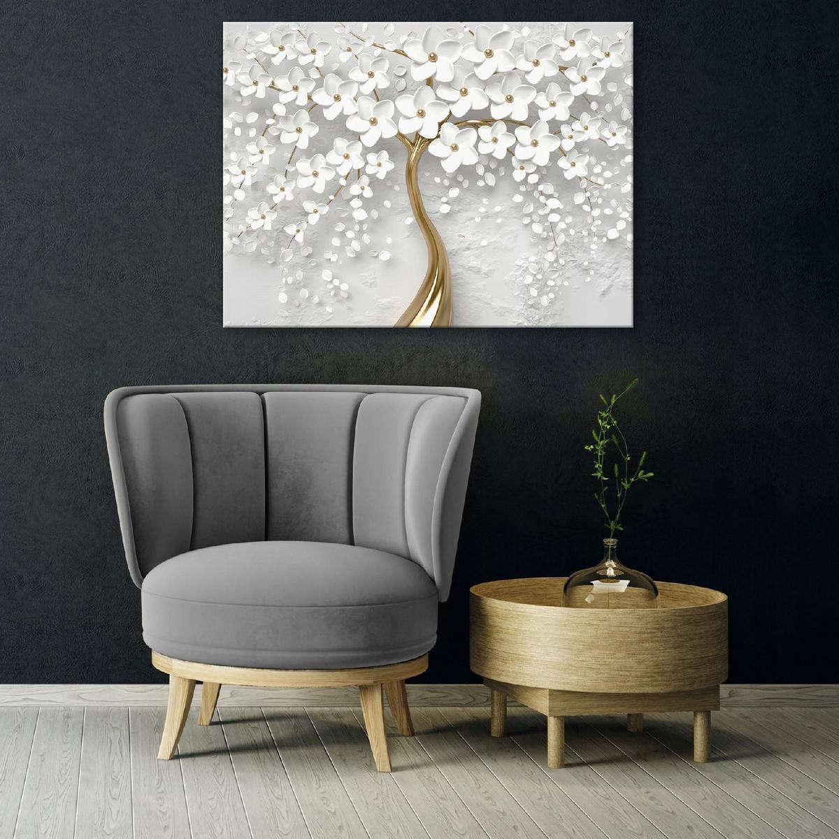 LEINWANDBILD Abstrakt Blumen Bilder 60x40 - Multicolor, Holzwerkstoff (60/40cm) - Wallarena