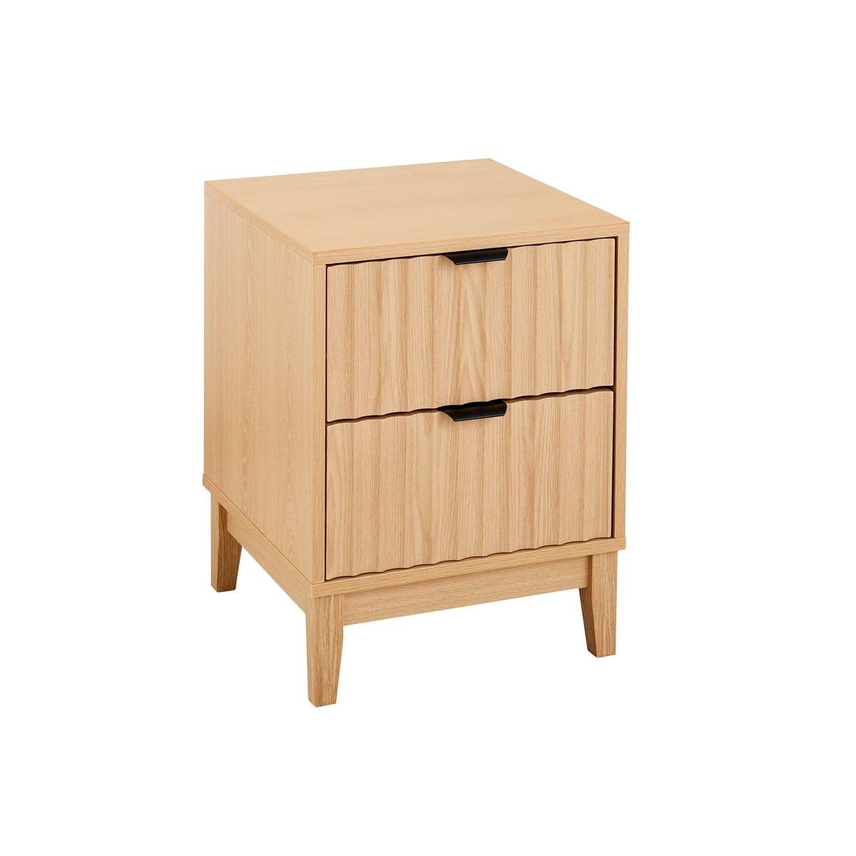 NACHTTISCH mit 2 Schubladen - bologne 40/40/52 cm - Eschefarben, Holzwerkstoff (40/52/48.5cm) - Calicosy