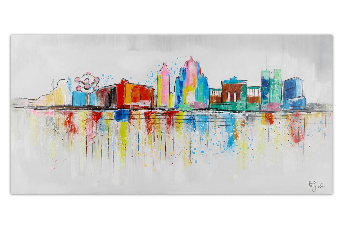 ACRYLBILD HANDGEMALT 120/60 cm - Grau, Holz/Textil (120/60cm) - KUNSTLOFT