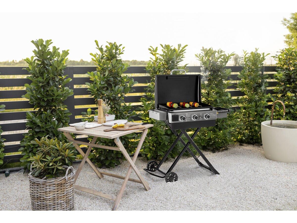 PLANCHA firo Schwarz - Grau, Metall (61/92/109cm) - Habitat Garten