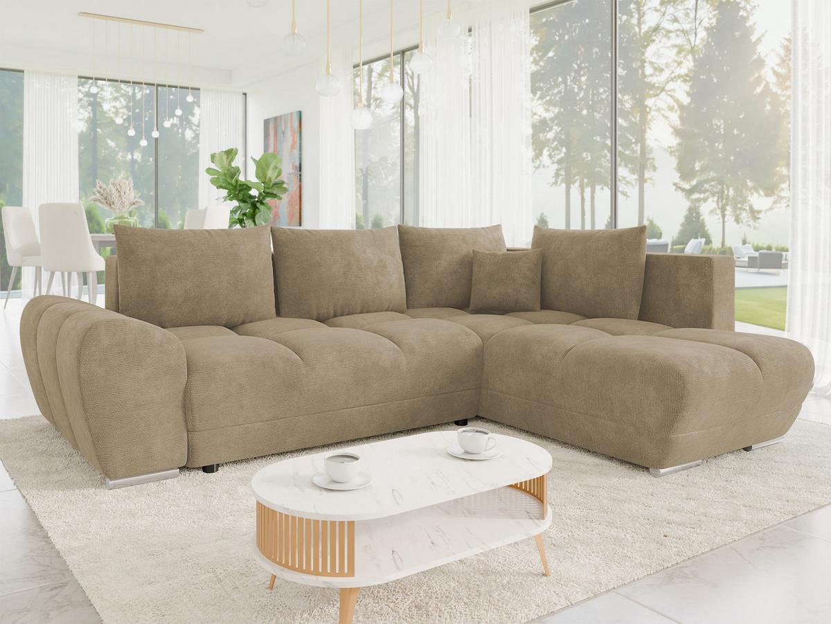 ECKSOFA Forest, Seite: Rechts - Schwarz/Naturfarben, Holz/Kunststoff (290/183cm) - MIRJAN24