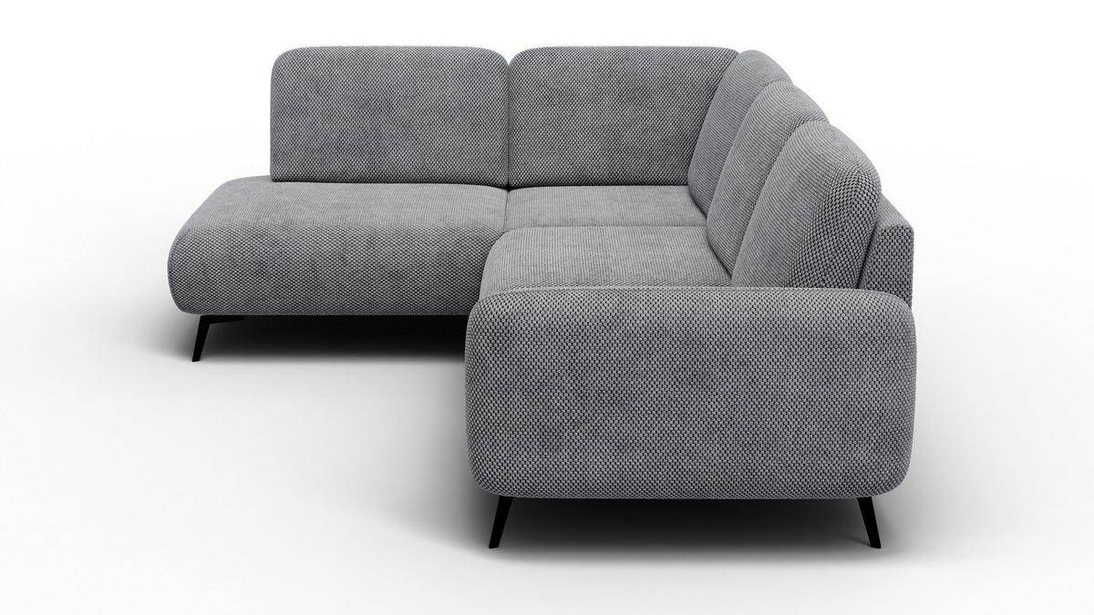 ECKSOFA FEBE 5-Sitzer links, grau - Schwarz/Grau, Holz/Textil (271/190cm) - Wozimo