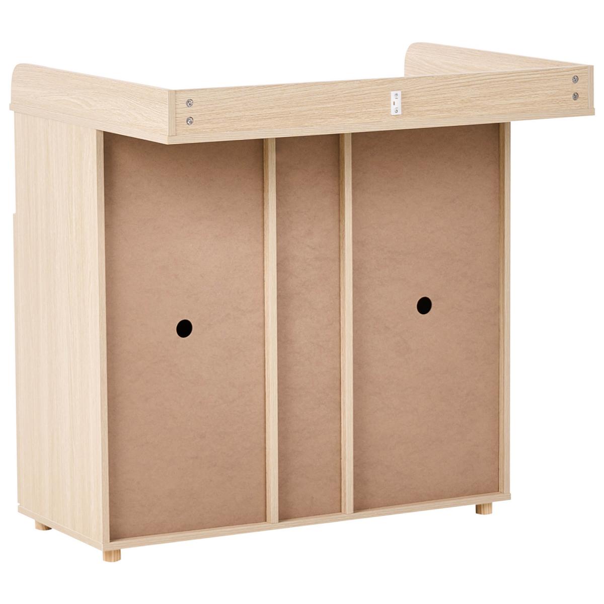 WICKELKOMMODE DELISLE Hellbraun - Hellbraun, Holzwerkstoff (90/90/69cm) - Beliani