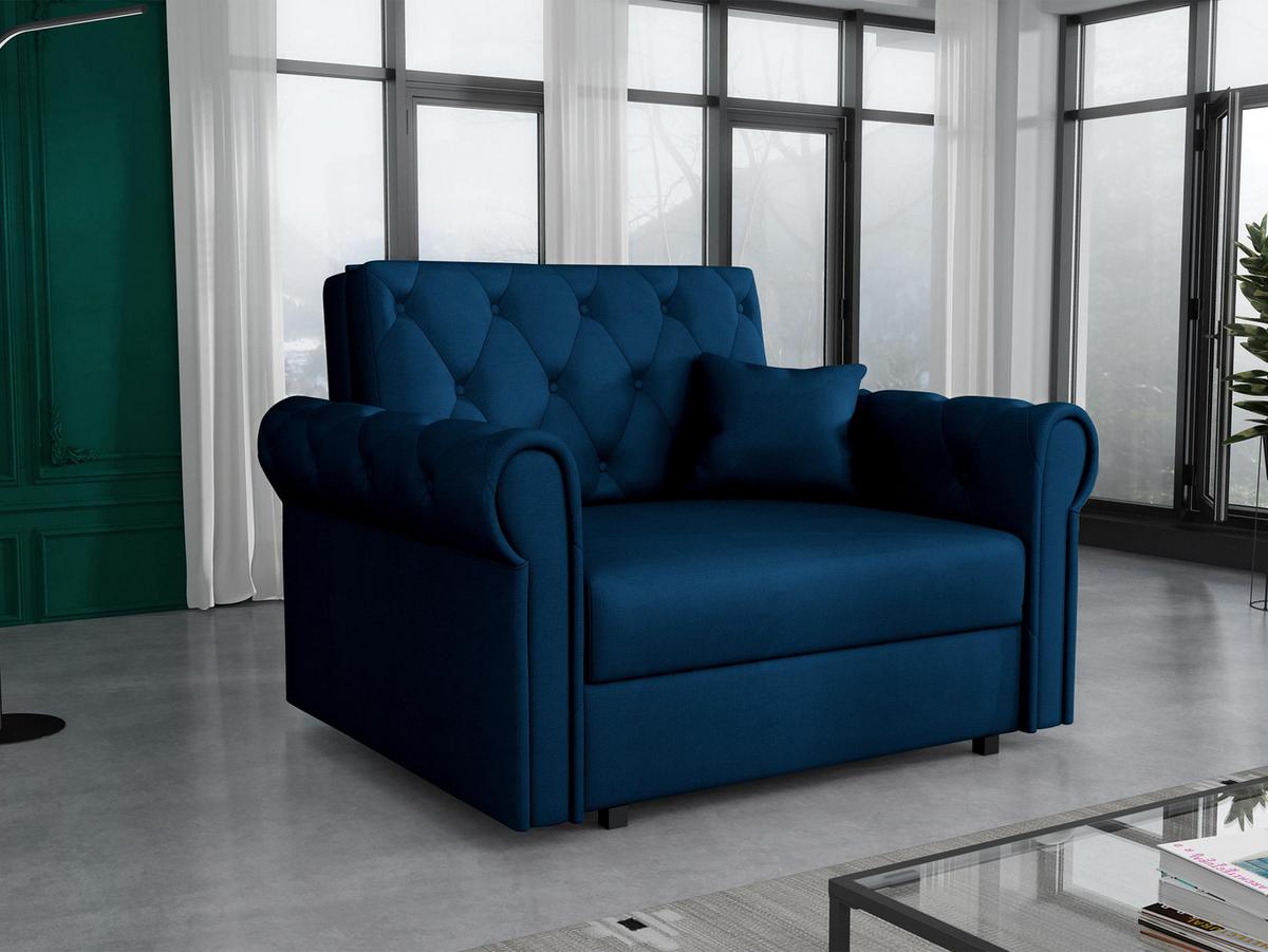 SCHLAFSOFA Viva Roma I - Blau/Schwarz, Holz/Textil (116/85/98cm) - MIRJAN24