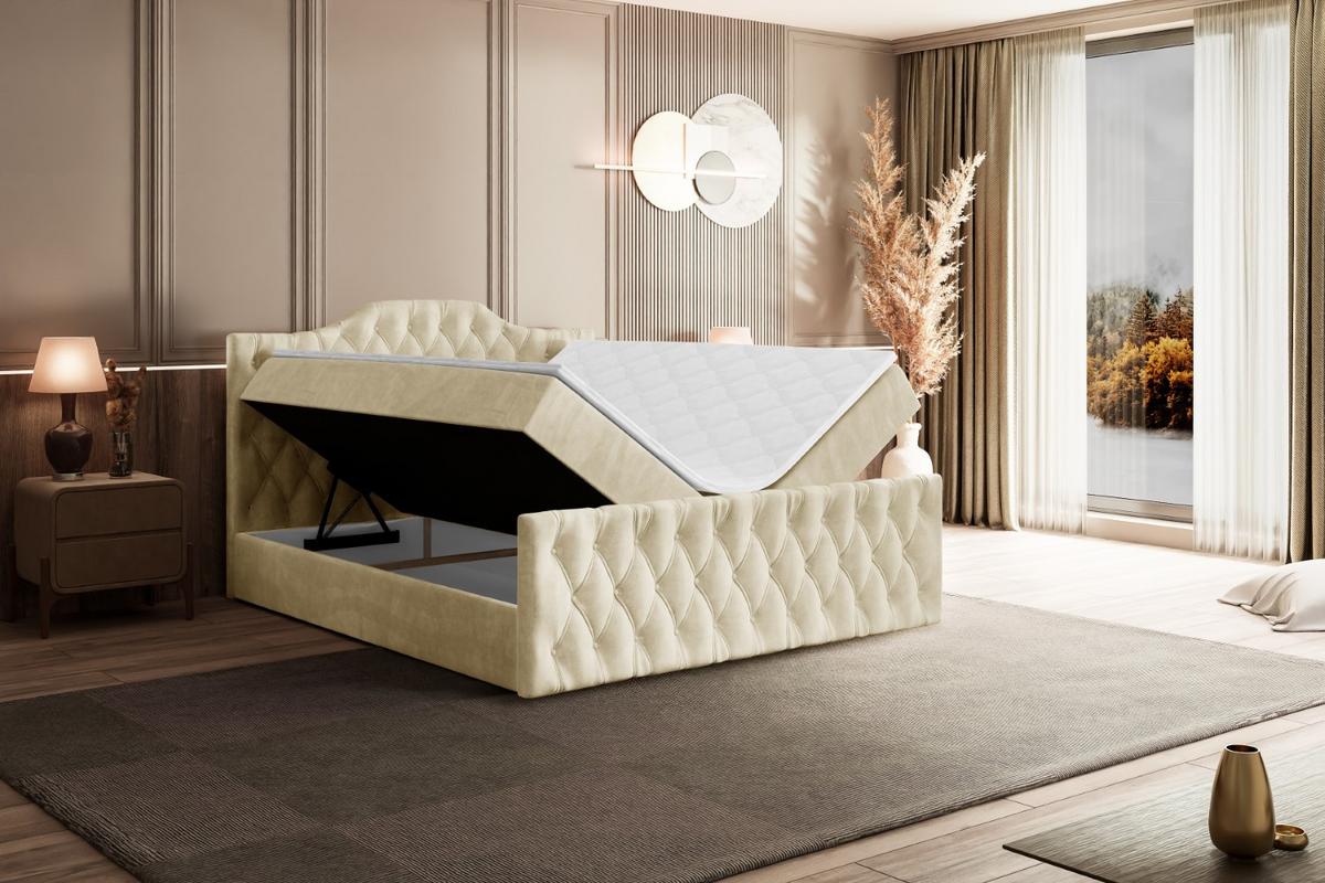 BOXBETT VILA-1-Z - 200x200 cm - H4 - Beige - Beige, Holzwerkstoff (200/200cm) - ALTDECOR