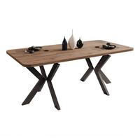 AUSZIEHTISCH DANTON 200/100/76 cm, Schwarz / Lefkas-Eiche - Schwarz/Eiche San Remo, Holzwerkstoff/Metall (100/200/76cm) - Idohome