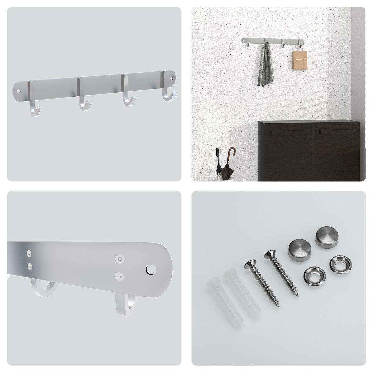 HAKENLEISTE 30/4.7/4.7 cm - Silberfarben, Metall (4.7/4.7/30cm) - Intirilife