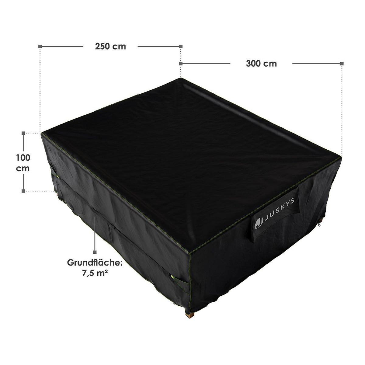 GARTENMÖBELABDECKUNG CoverSafe Pro schwarz - Schwarz, Kunststoff (250/100/300cm) - Juskys