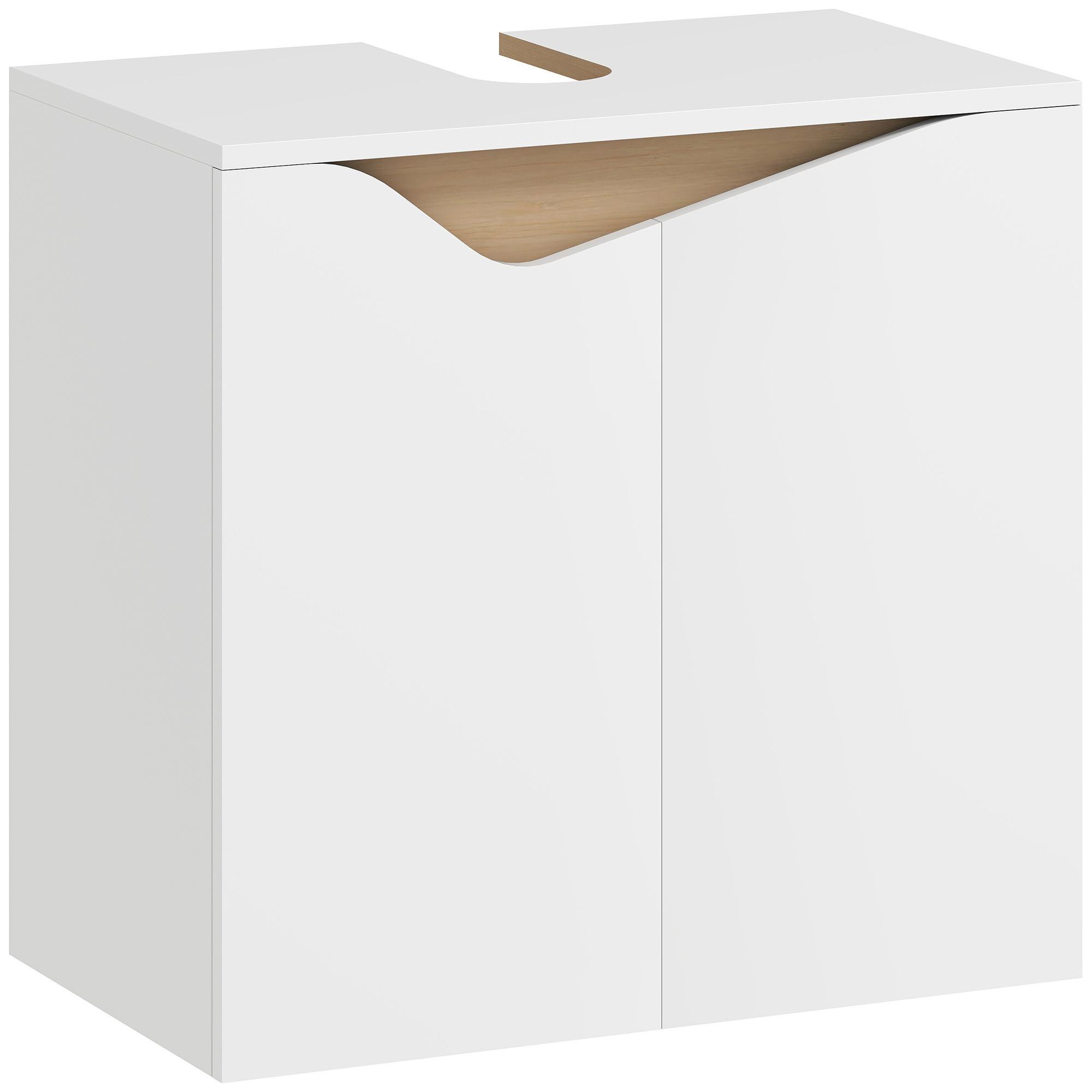 WASCHBECKENUNTERSCHRANK Spanplatte MDF Weiß - Weiß, Holzwerkstoff (35/57.9/60cm) - HOMCOM