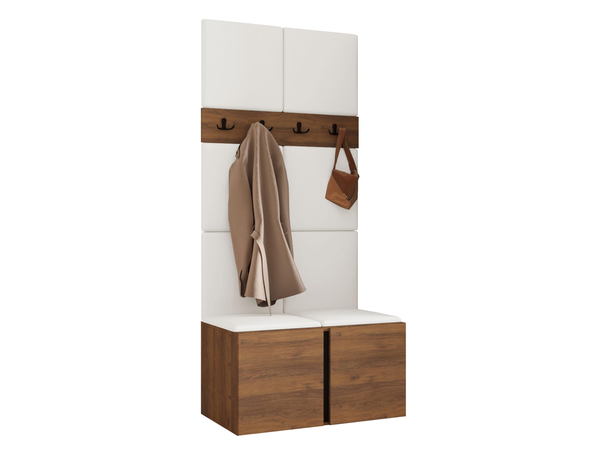GARDEROBEN-SET Orion IV - Nussbaumfarben/Weiß, Holzwerkstoff/Kunststoff (84/186/46cm) - MIRJAN24