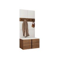 GARDEROBEN-SET Orion IV - Nussbaumfarben/Weiß, Holzwerkstoff/Kunststoff (84/186/46cm) - MIRJAN24