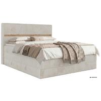 BOXSPRINGBETT ORVO KING 160/200 - Beige Cord - Topper Visco - H3 - Beige/Schwarz, Kunststoff/Textil (160/200cm) - MKS