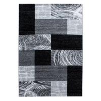 TEPPICH Kurzflor DRAU in Schwarz, abstrakt kariert, 200 x 290 cm - Schwarz, Textil (290/200cm) - KADIMA DESIGN