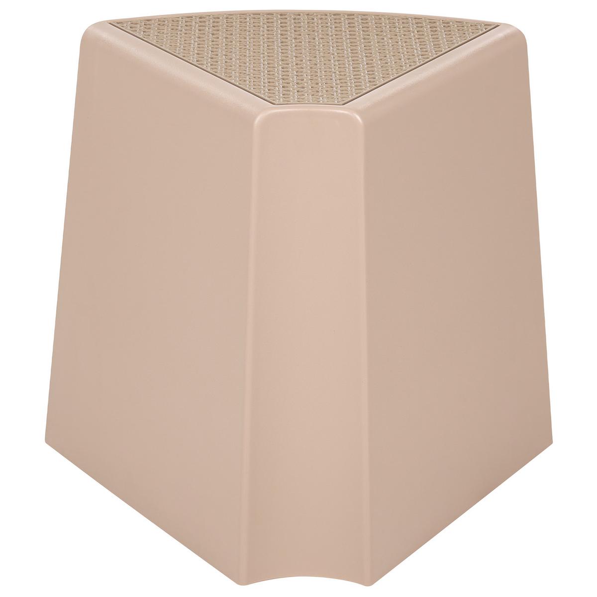 GARTENHOCKER 4er-Set Beige Evros - Beige, Kunststoff (43/45/35cm) - Beliani