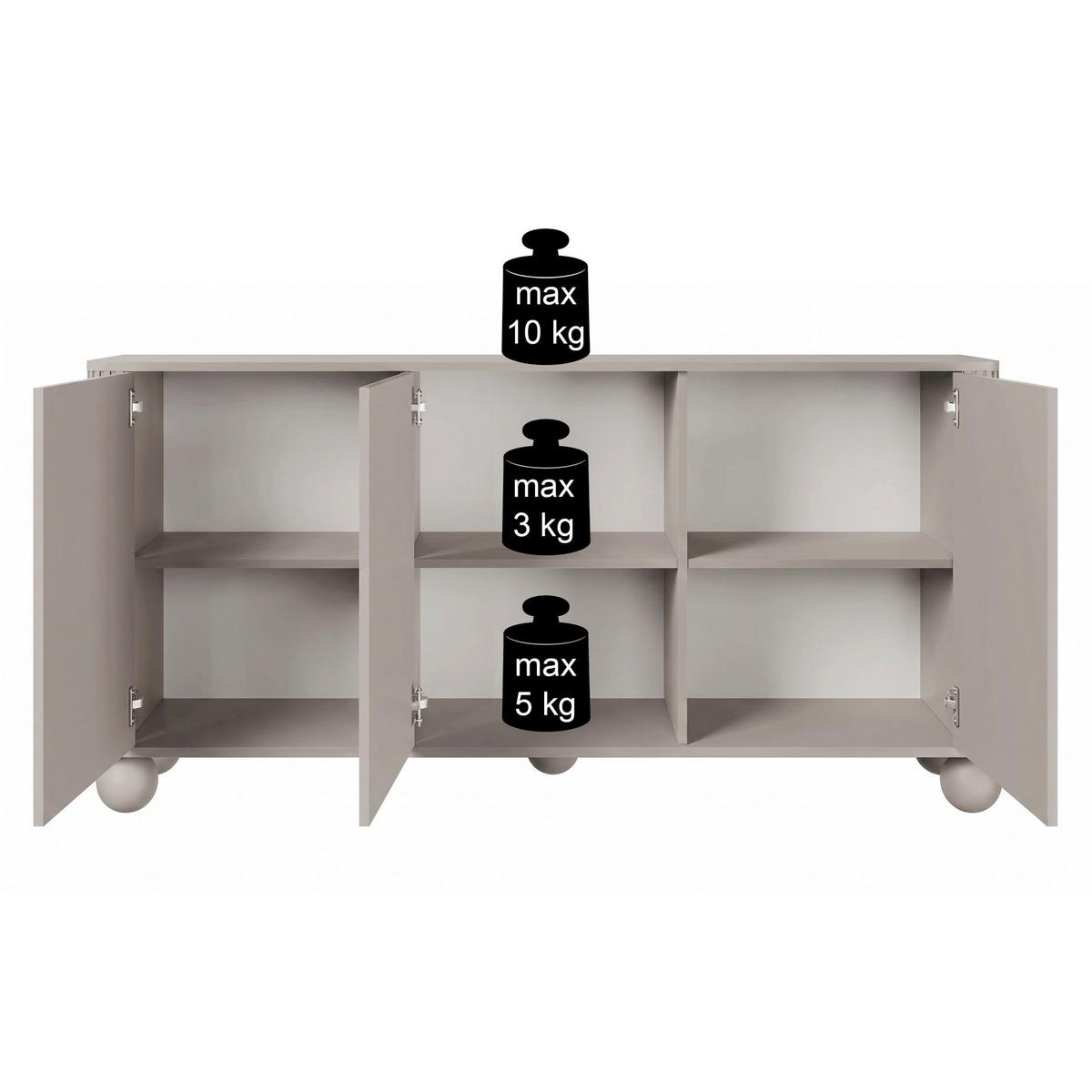 SIDEBOARD Arvello Greige 163 cm - Taupe, Holz/Holzwerkstoff (163.2/83.8/38cm) - Selsey