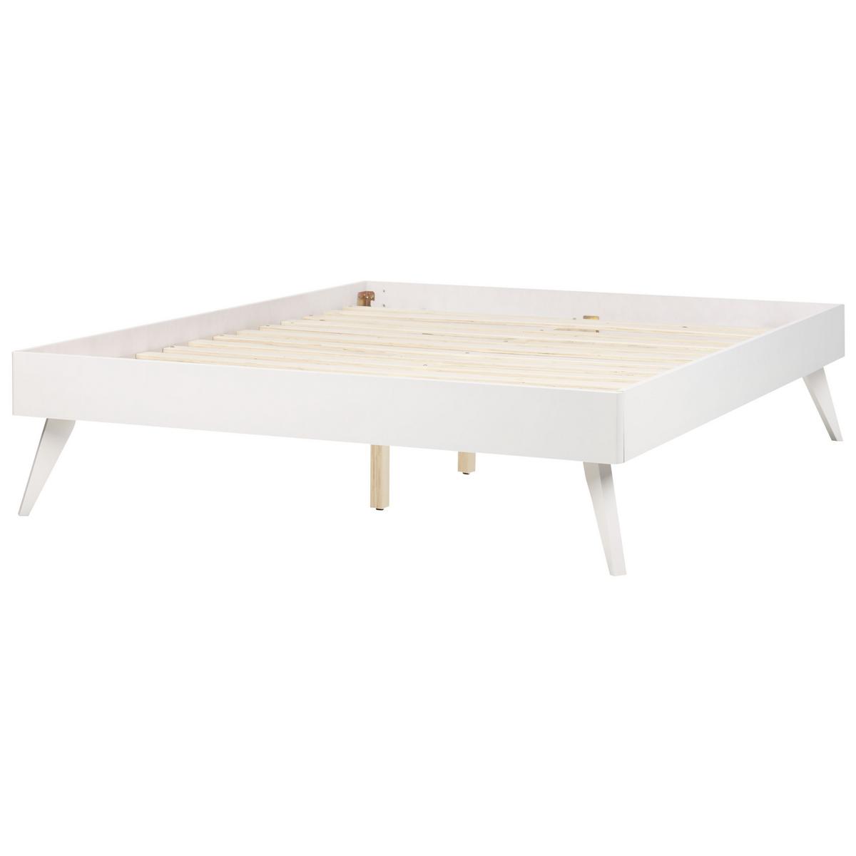 BETT mit Lattenrost 140x200 cm Weiß Berric - Weiß, Holzwerkstoff (140/200cm) - Beliani