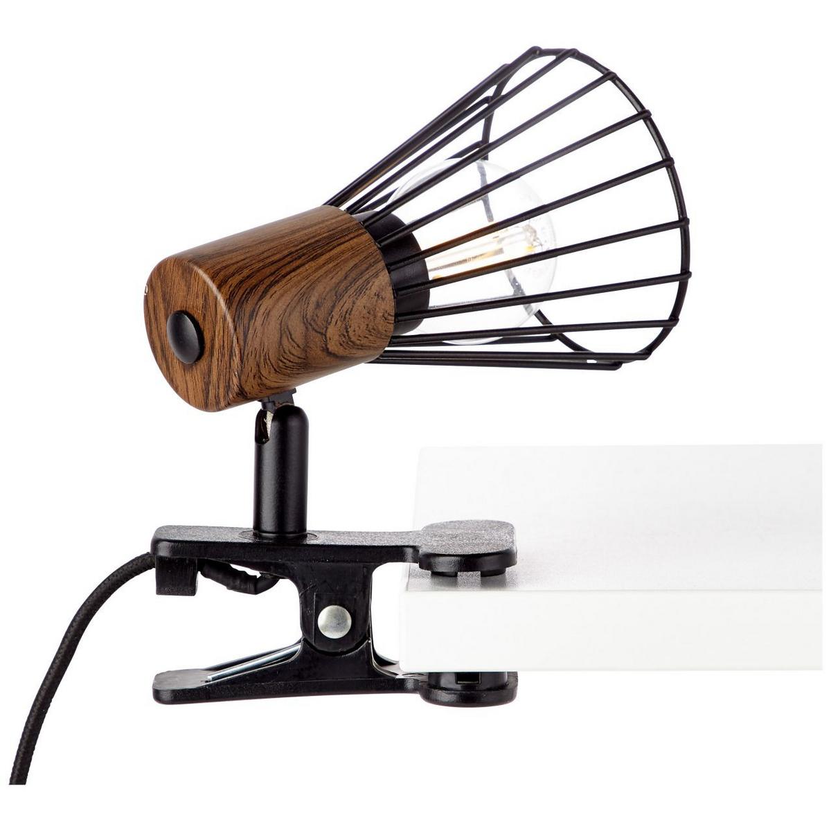 KLEMMLEUCHTE Manama 78101/76 - Schwarz, Holz (16/8.4/15cm) - Brilliant