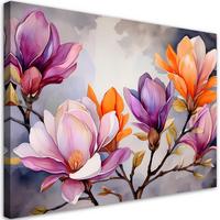 WANDBILD aquarell blume farbe - Multicolor, Textil (60/40cm) - Feeby